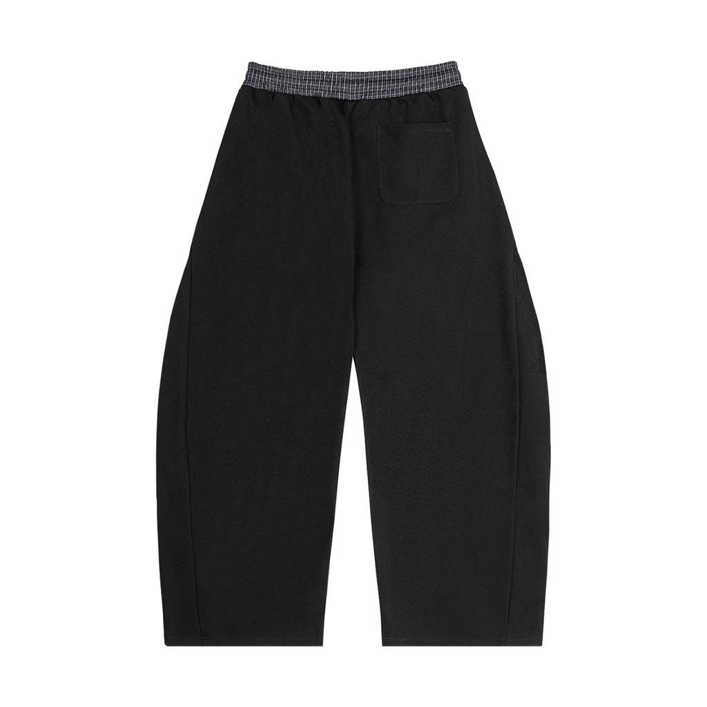 Sub Rosa Back Pocket Logo Plaid Waistband Barrel Sweatpants