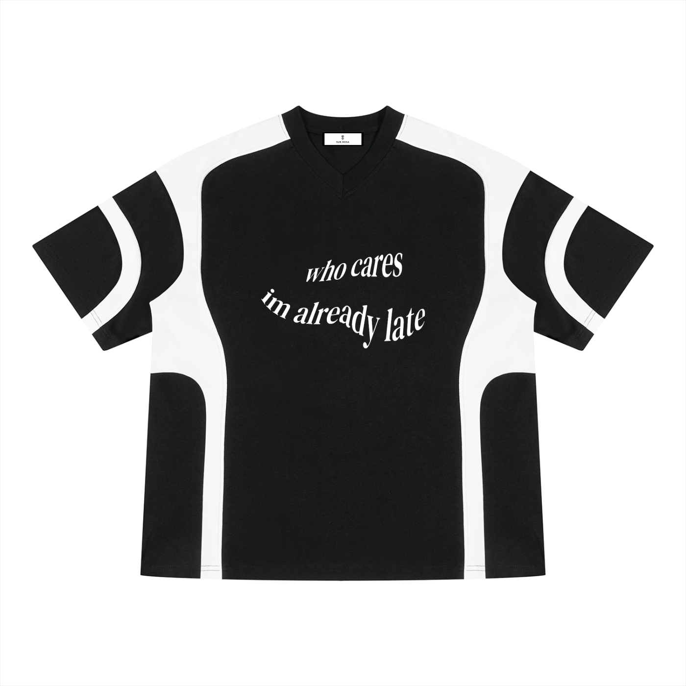 Who Cares Im Already Late V-Neck T-Shirt, 100% Cotton