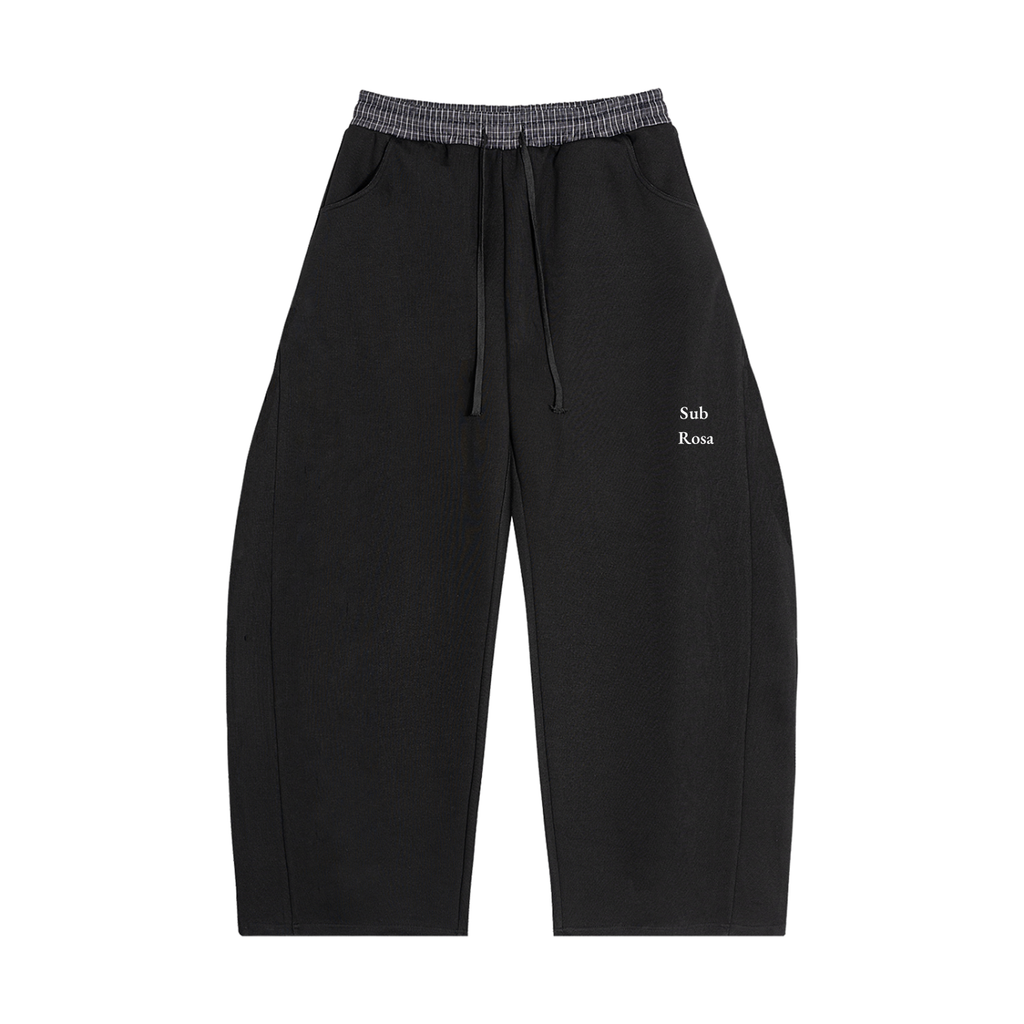 Sub Rosa Back Pocket Logo Plaid Waistband Barrel Sweatpants