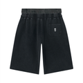 Sub Rosa Back Pocket Logo Vintage Wash Distressed Wide Leg Shorts